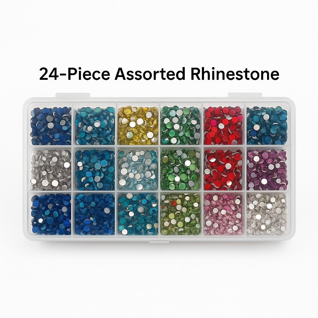 24-Piece Rhinestone Set – Multi-Use Crafting Gems