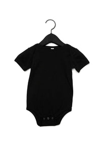 BABY BLACK JERSEY SHORT SLEEVE ONE PIECE