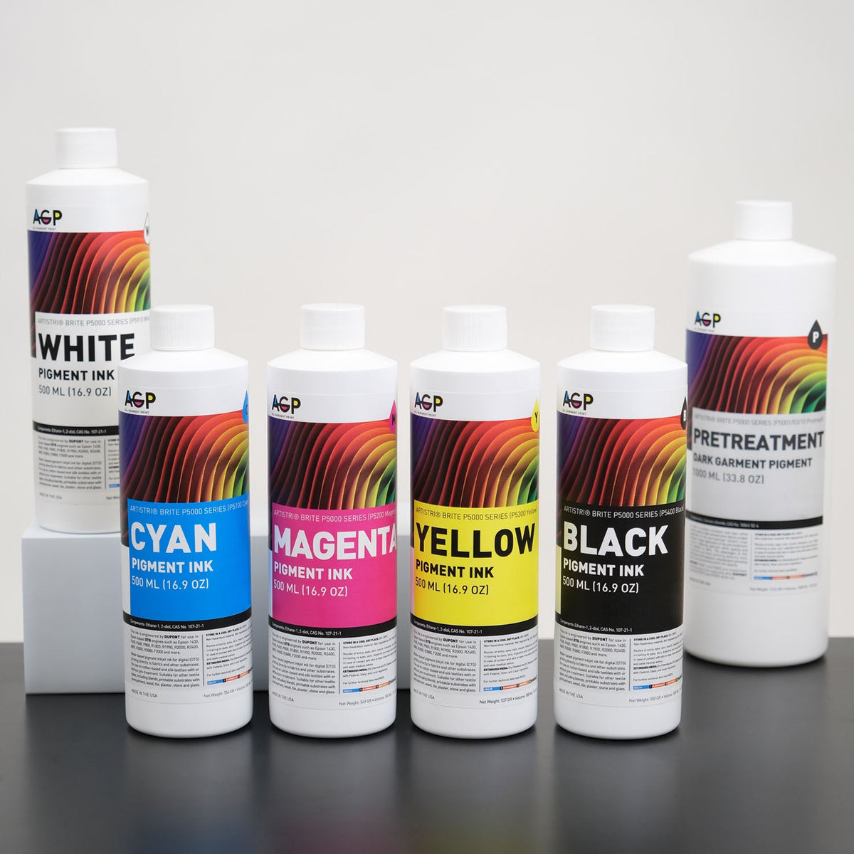 AGP – All Garment Print Wholesale DuPont Artistri Brite P5000 Series Bulk DTG Textile Ink for Epson