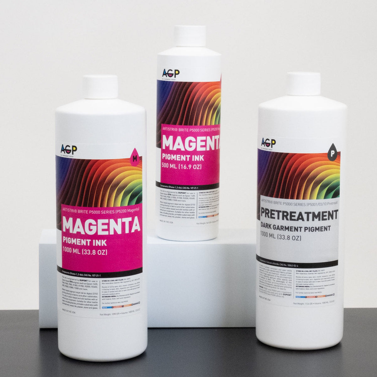 AGP – All Garment Print Wholesale DuPont Artistri Brite P5000 Series Bulk DTG Textile Ink for Epson