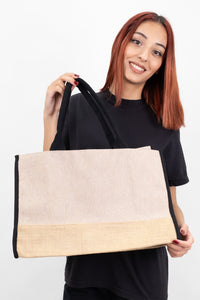 Trimmed Jute Tote Bag - Classy and Eco-Friendly