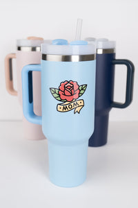 RoadSip Stainless Steel Tumbler with Handle and Sip 40 oz.