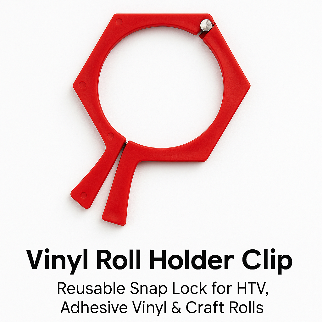Vinyl Roll Holder Clip – Reusable Snap Lock for HTV, Adhesive Vinyl & Craft Rolls