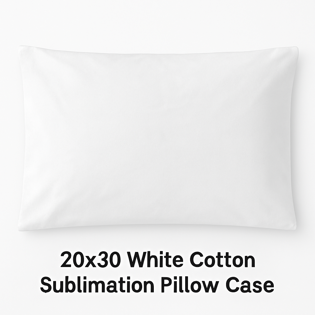 White Cotton Sublimation Pillow Case 20 x 30