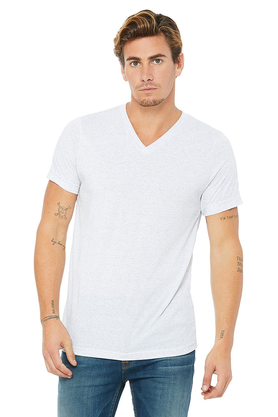 BELLA 3005 UNISEX JERSEY SHORT SLEEVE V-NECK TEE (XS - XL)
