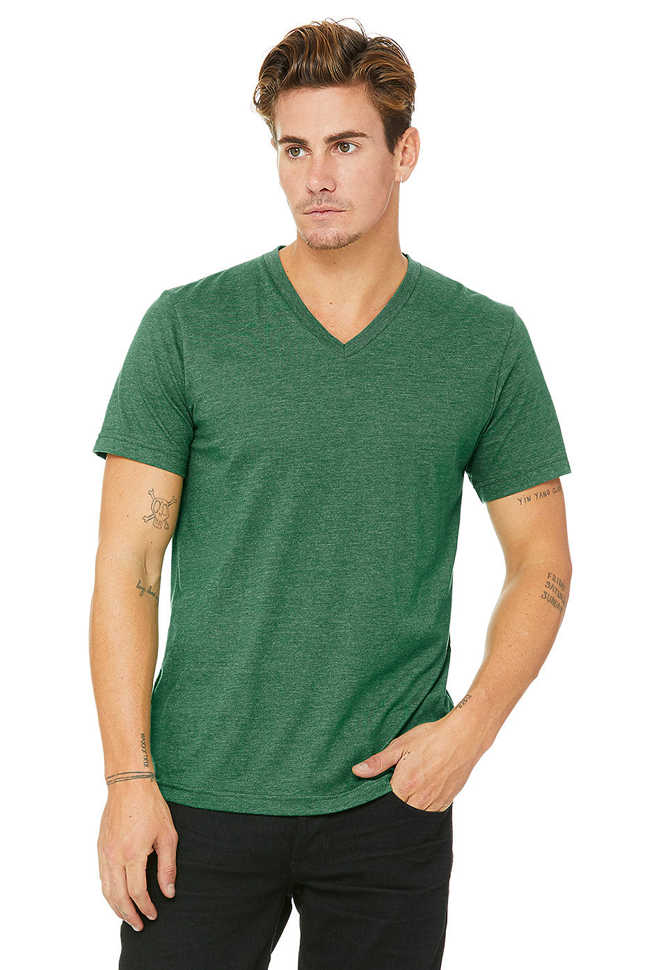 BELLA 3005 UNISEX JERSEY SHORT SLEEVE V-NECK TEE (XS - XL)