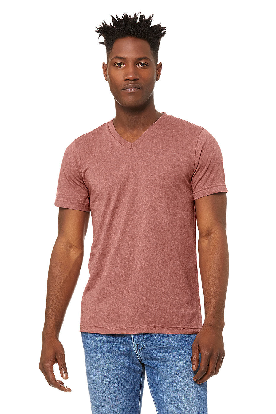 BELLA 3005 UNISEX JERSEY SHORT SLEEVE V-NECK TEE (XS - XL)