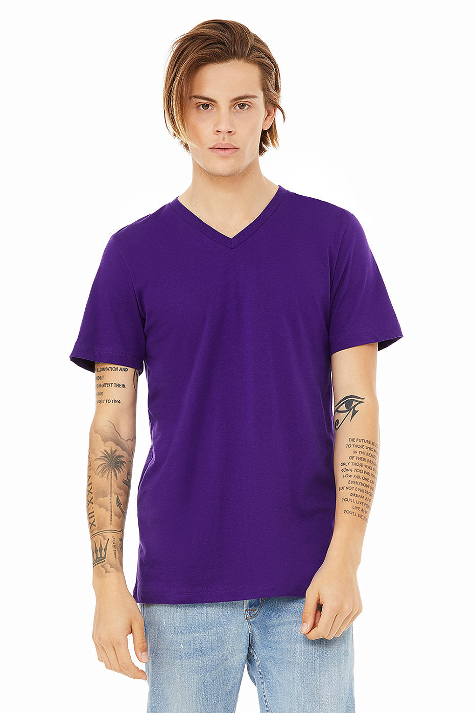 BELLA  3005 UNISEX JERSEY SHORT SLEEVE V-NECK TEE (2XL - 3XL)